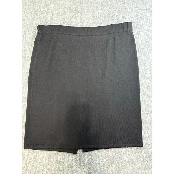 Rare St John Collection Marie Gray 2 pc Knit Suit Jacket Skirt Sz 14 Black Gold - Picture 8 of 13